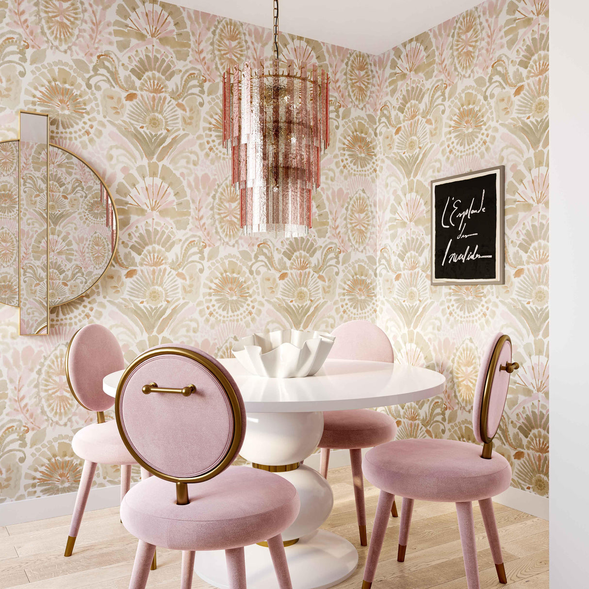 Hampshire Pink Acrylic 3-Tier Chandelier by TOV Furniture at Eve Furniture