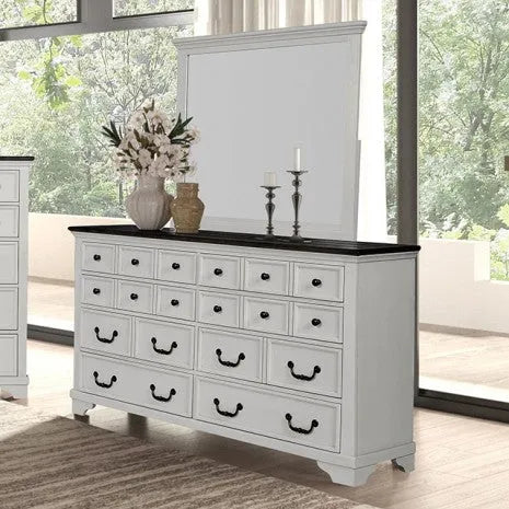 Hampstead White/Dark Brown 5-Piece Queen Bedroom Set by Furniture of America at Eve Furniture