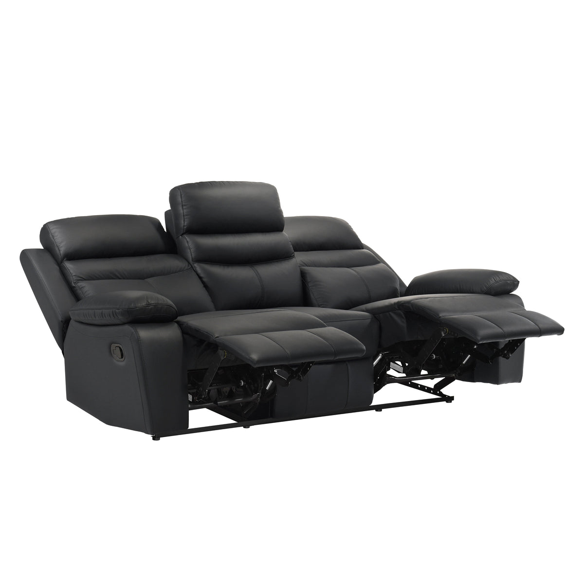 Hancock Black 2-Piece Double Reclining Set by Homelegance at Eve Furniture