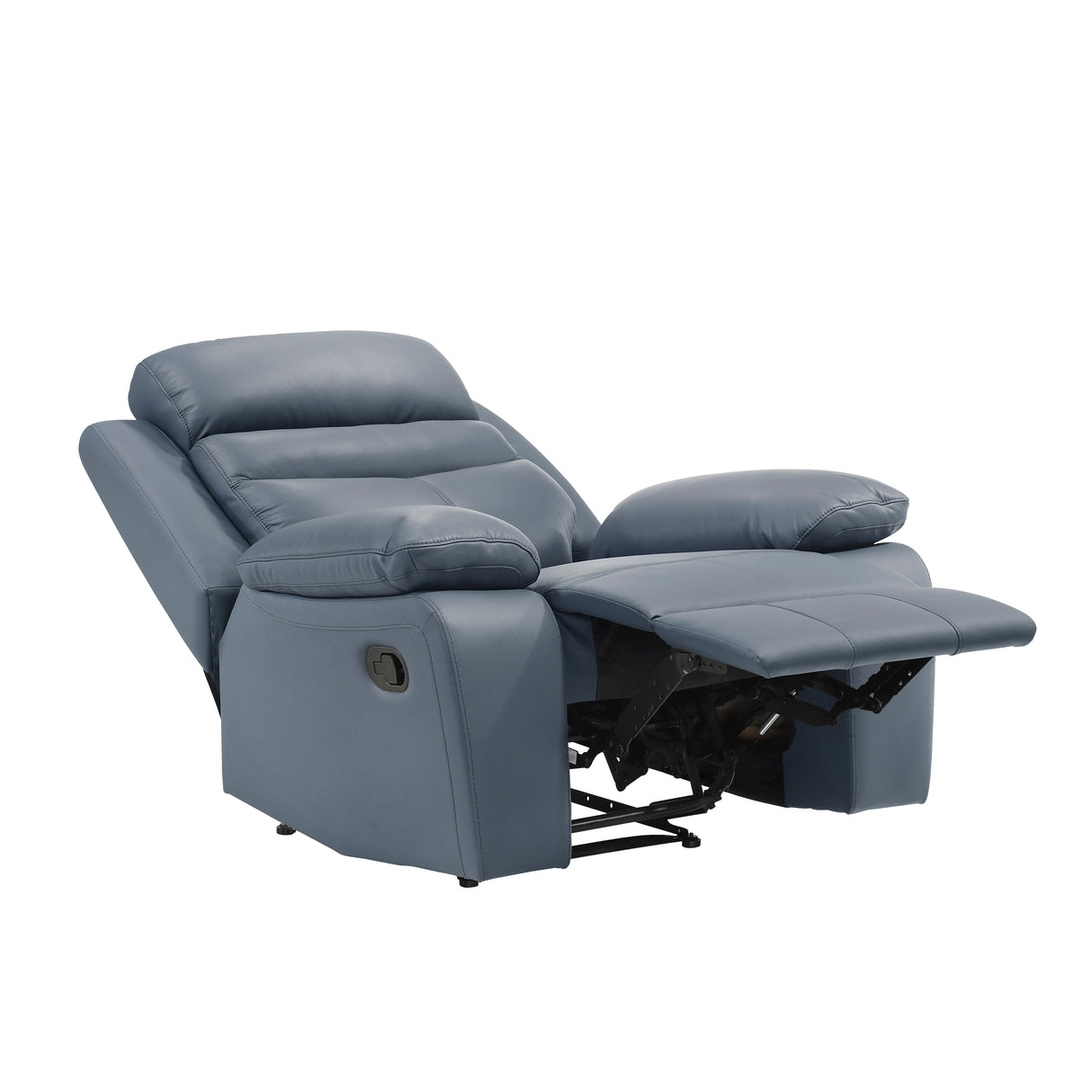 Hancock Blue Leather Double Reclining Living Room Set by Homelegance at Eve Furniture