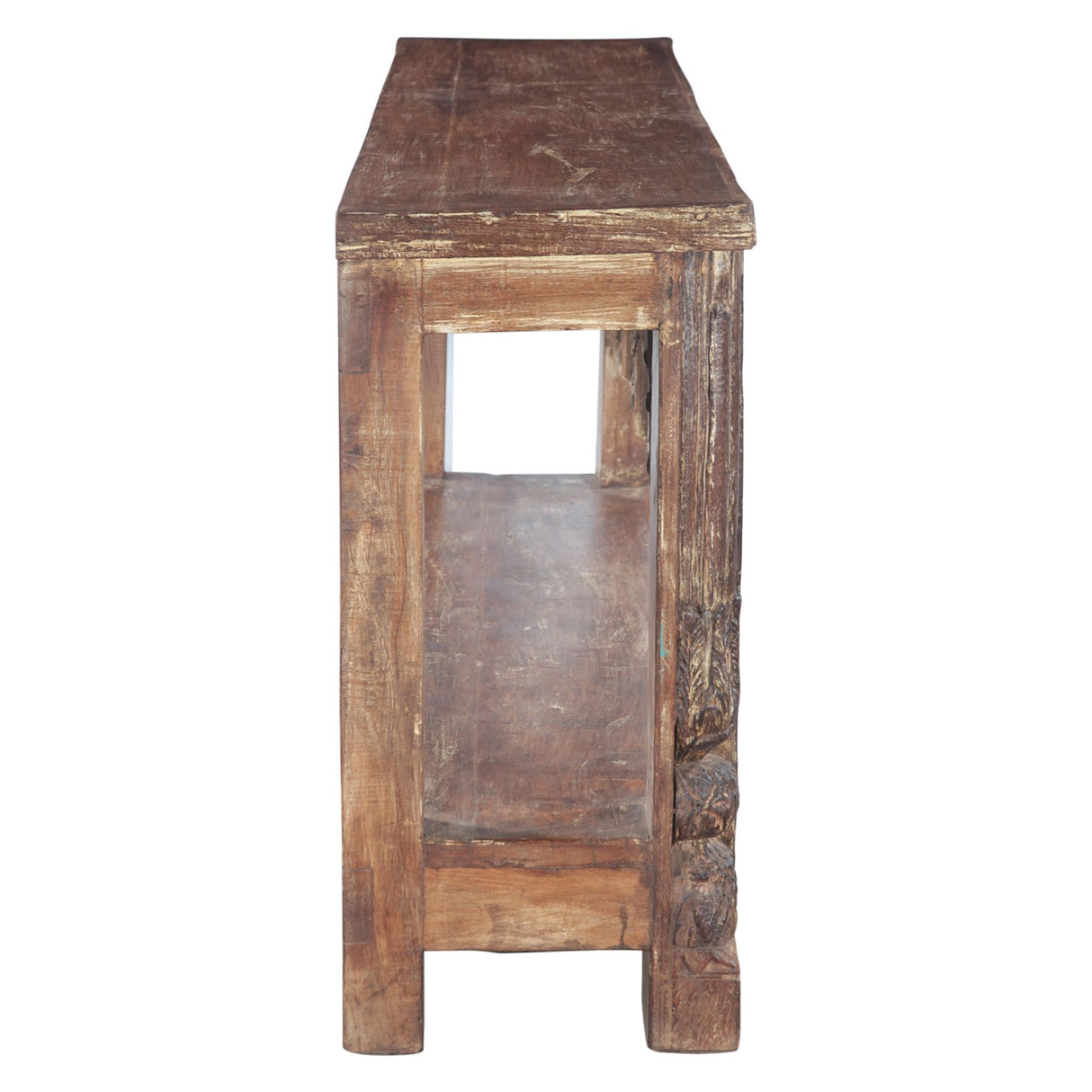 Hand Carved Wood Door Console Table with Bottom Shelf by Home Trends & Design at Eve Furniture