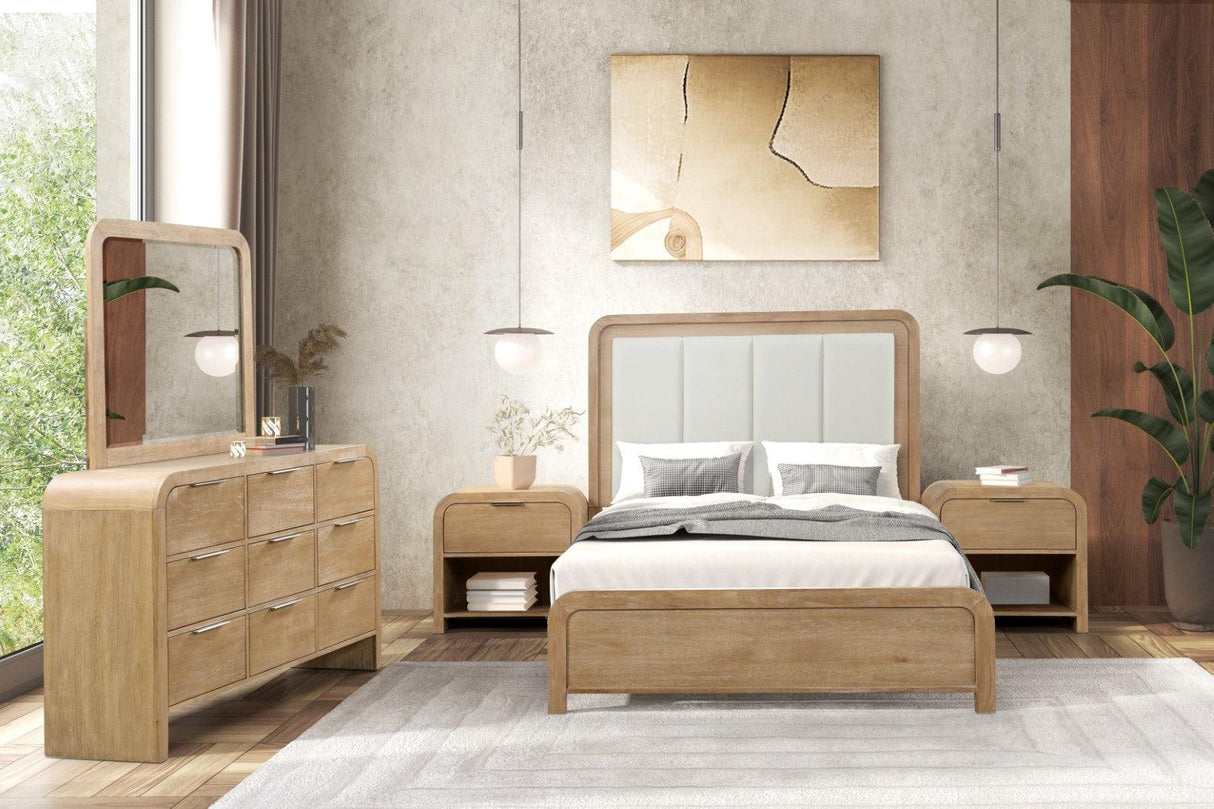 Handforth Natural Upholstered Queen Bed by Furniture of America at Eve Furniture