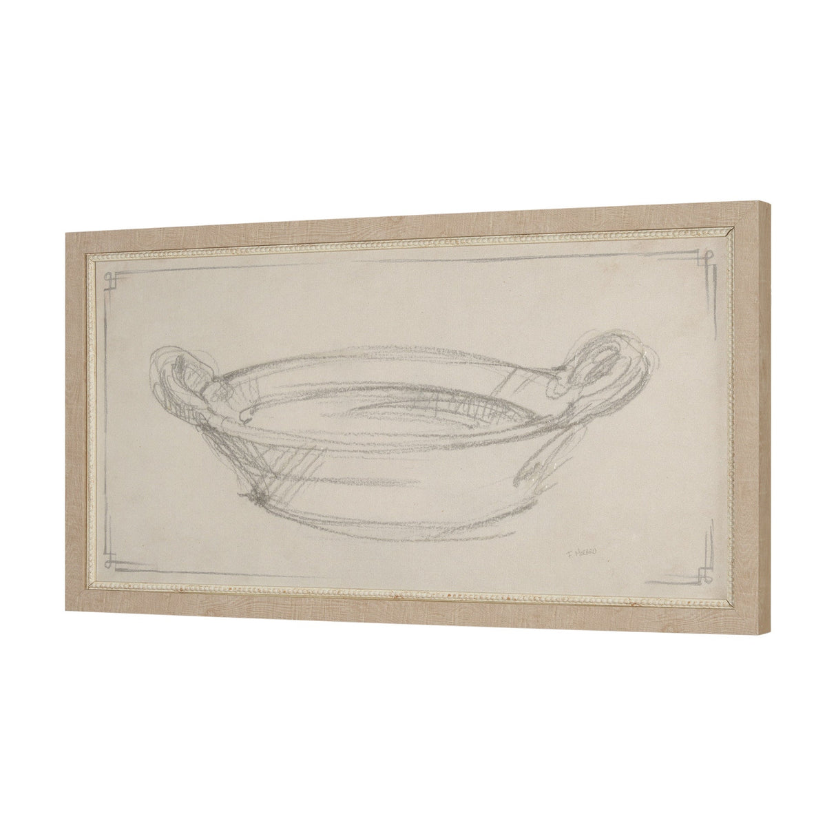 Handled Bowl Sketch by Mercana Studio a Hand Embellished Framed Art Print by Mercana at Eve Furniture