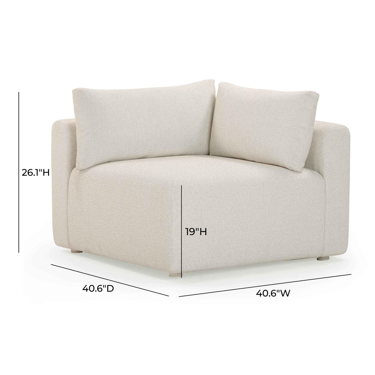 Hangover Cream Modular Outdoor Corner Chair by TOV Furniture at Eve Furniture
