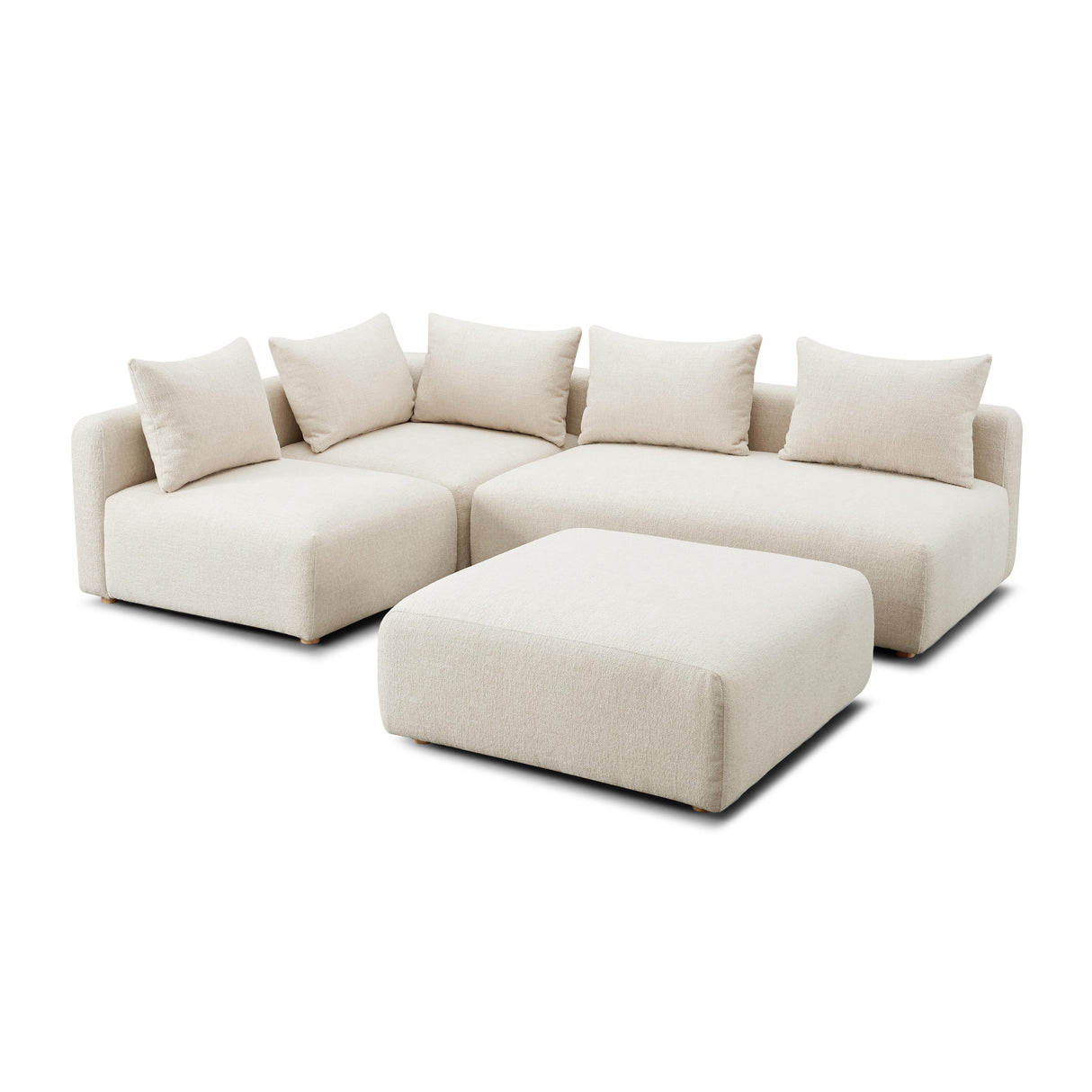 Hangover Heavy Textured Fabric 4-Piece Modular Chaise Sectional by TOV Furniture at Eve Furniture