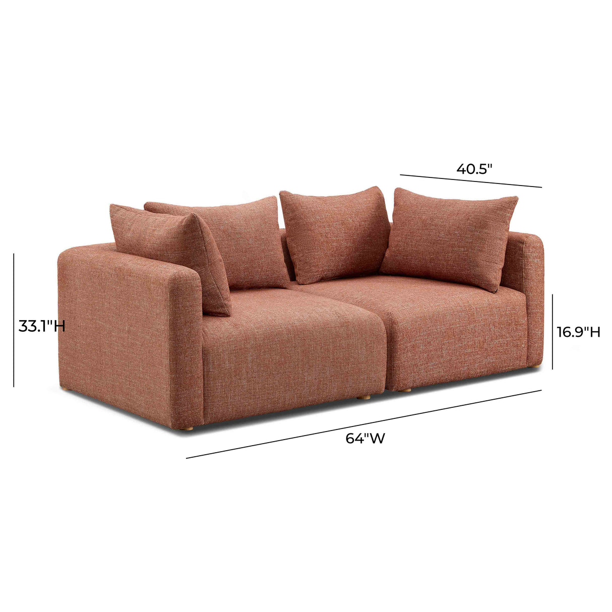 Hangover Heavy Textured Fabric Loveseat by TOV Furniture at Eve Furniture