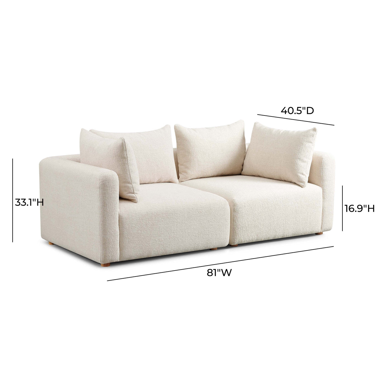 Hangover Heavy Textured Fabric Loveseat by TOV Furniture at Eve Furniture