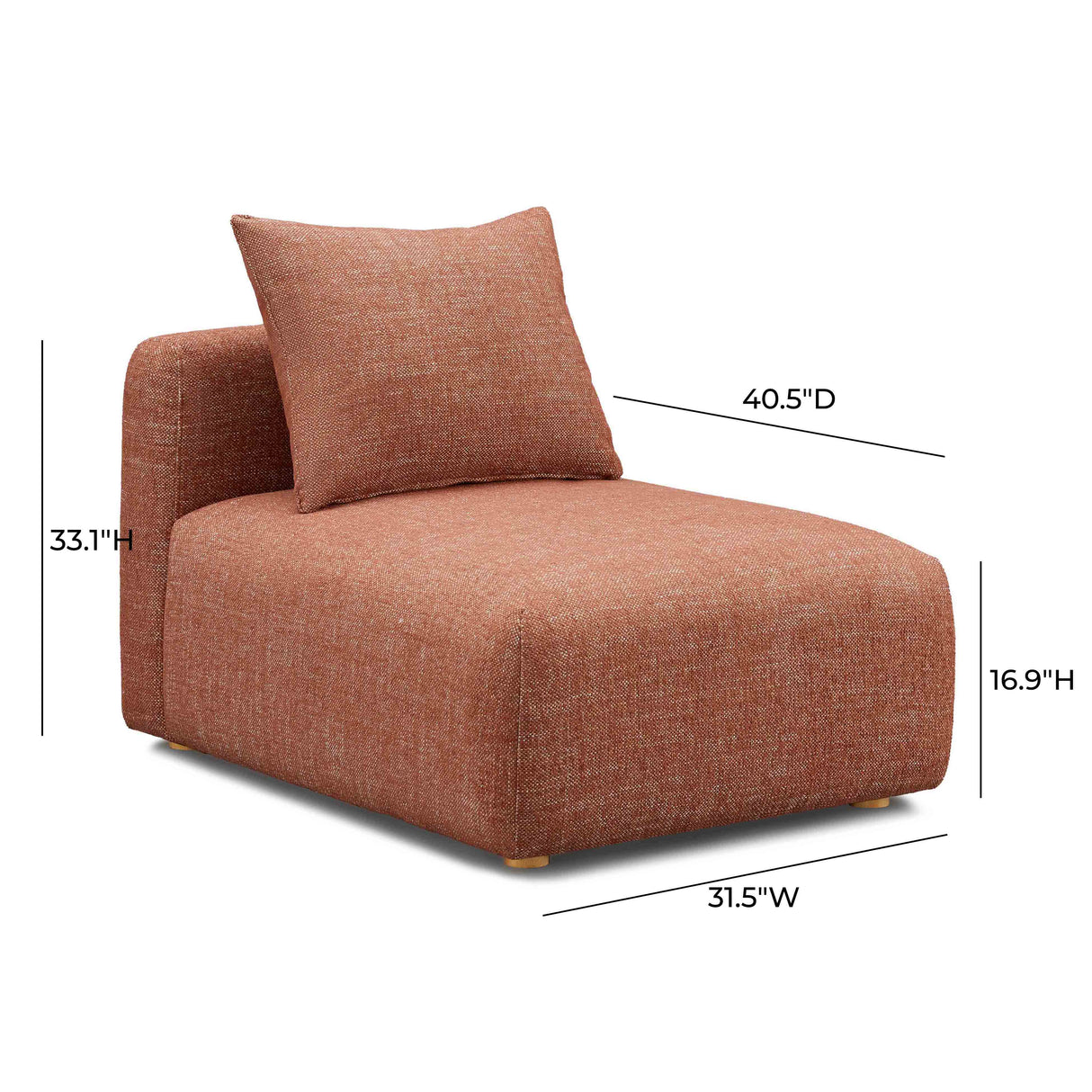 Hangover Heavy Textured Fabric Modular Armless Chair by TOV Furniture at Eve Furniture