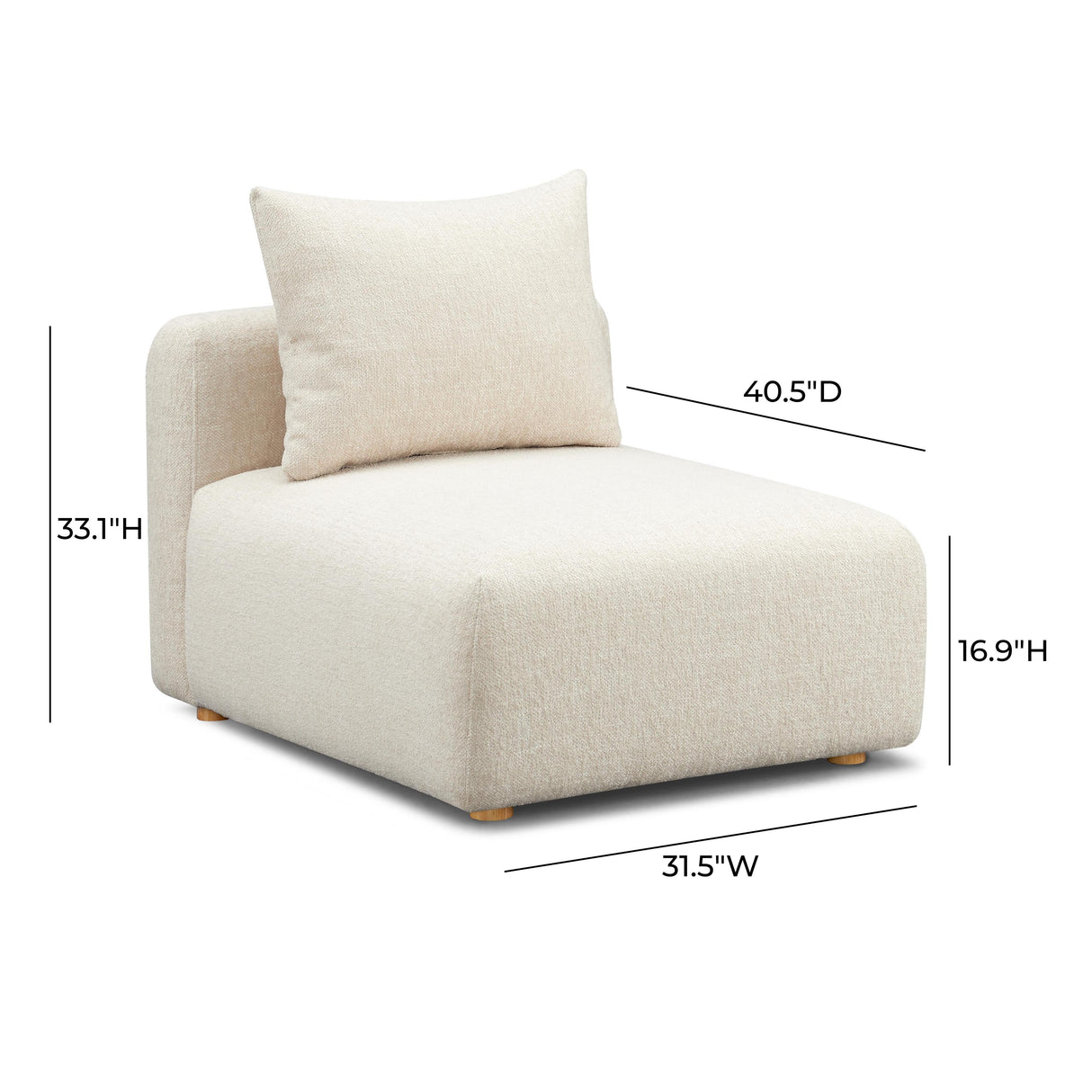 Hangover Heavy Textured Fabric Modular Armless Chair by TOV Furniture at Eve Furniture