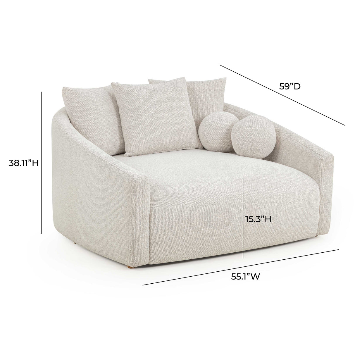 Hanim 54" Boucle Daybed by TOV Furniture at Eve Furniture