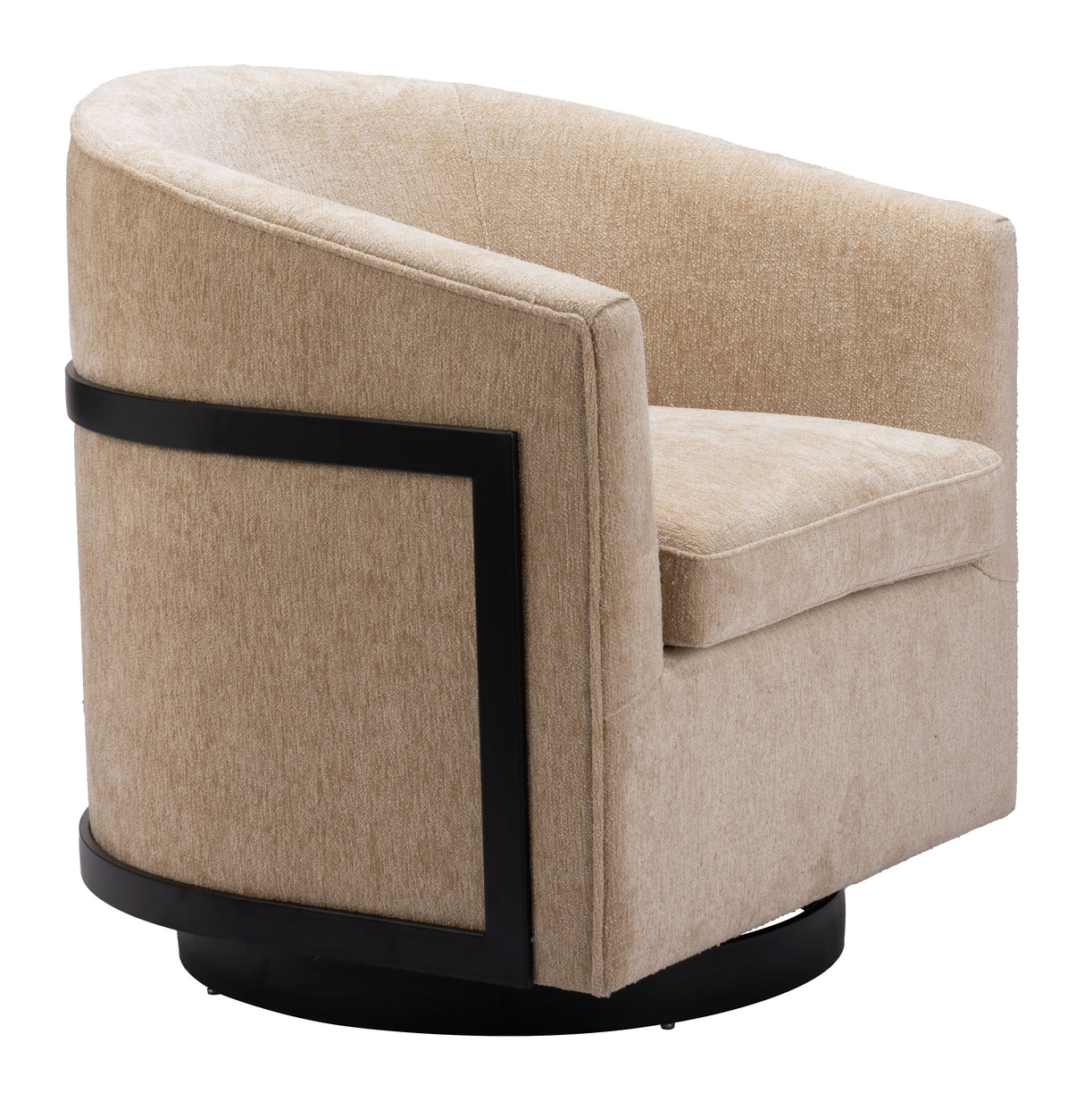 Hanko Golden Beige Swivel Chair by Zuomod at Eve Furniture