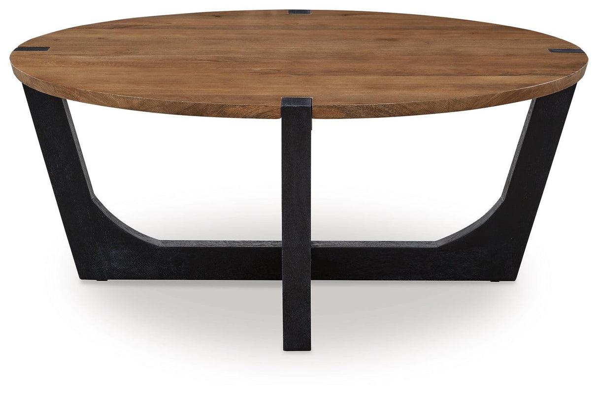 Hanneforth Brown/Black Coffee Table by Ashley at Eve Furniture