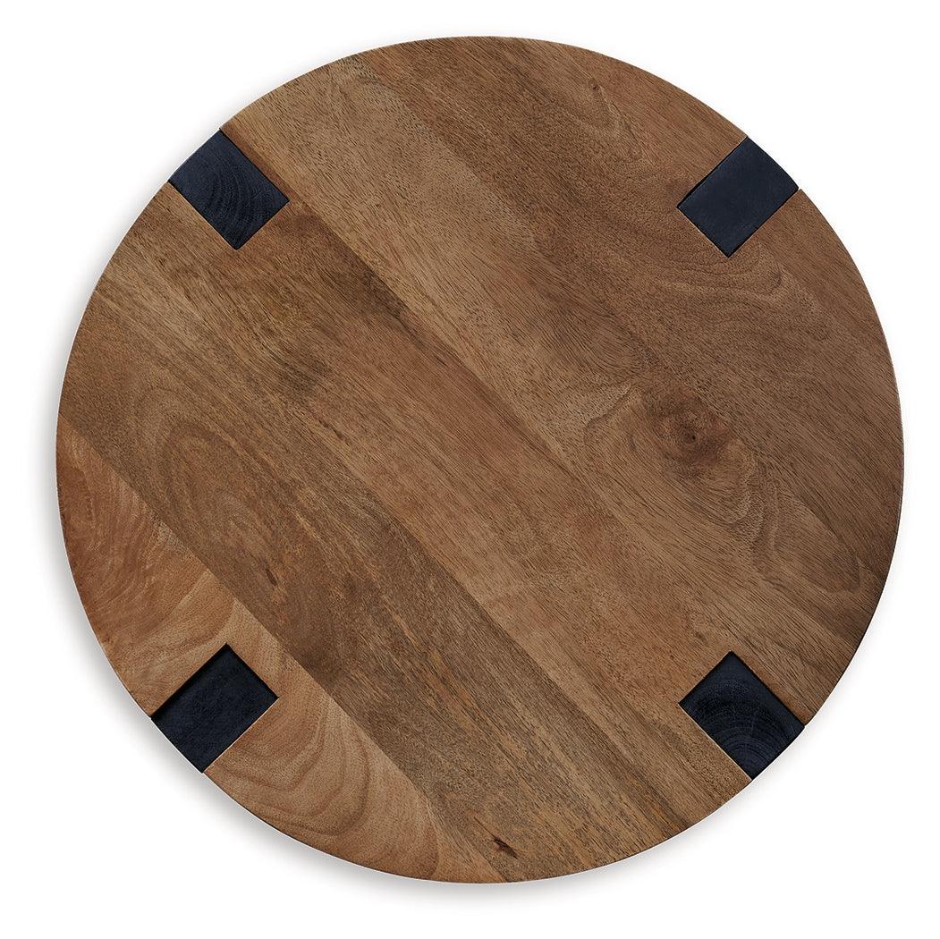 Hanneforth Brown/Black End Table by Ashley at Eve Furniture