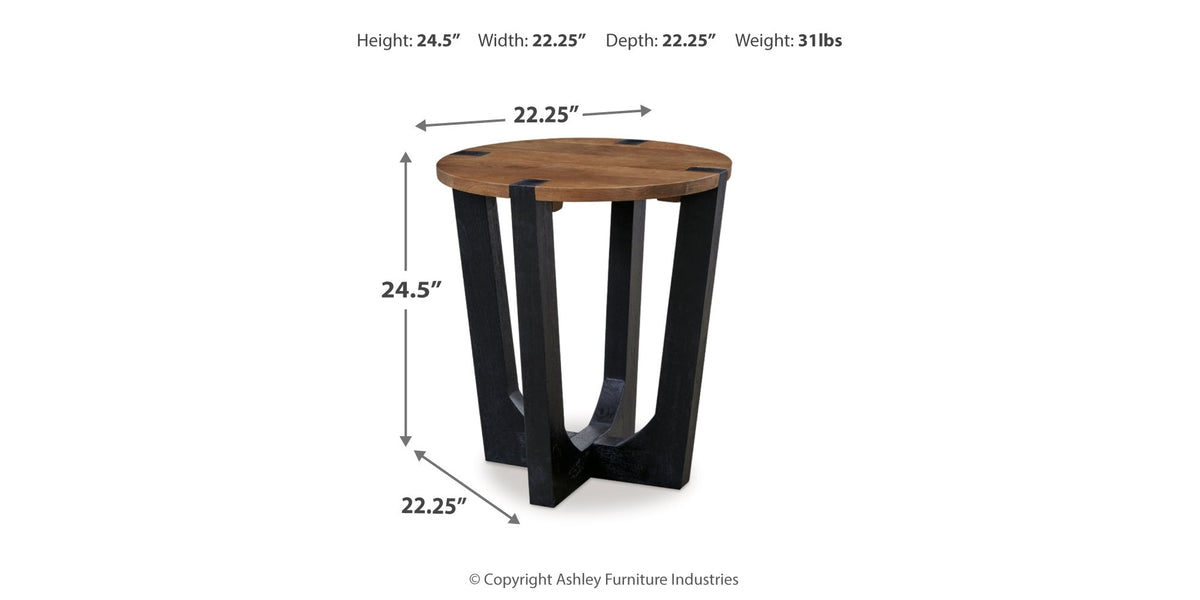 Hanneforth Coffee Table with 2 End Tables in Brown/Black by Ashley at Eve Furniture