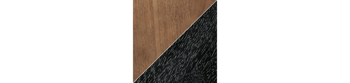 Hanneforth Coffee Table with 2 End Tables in Brown/Black by Ashley at Eve Furniture