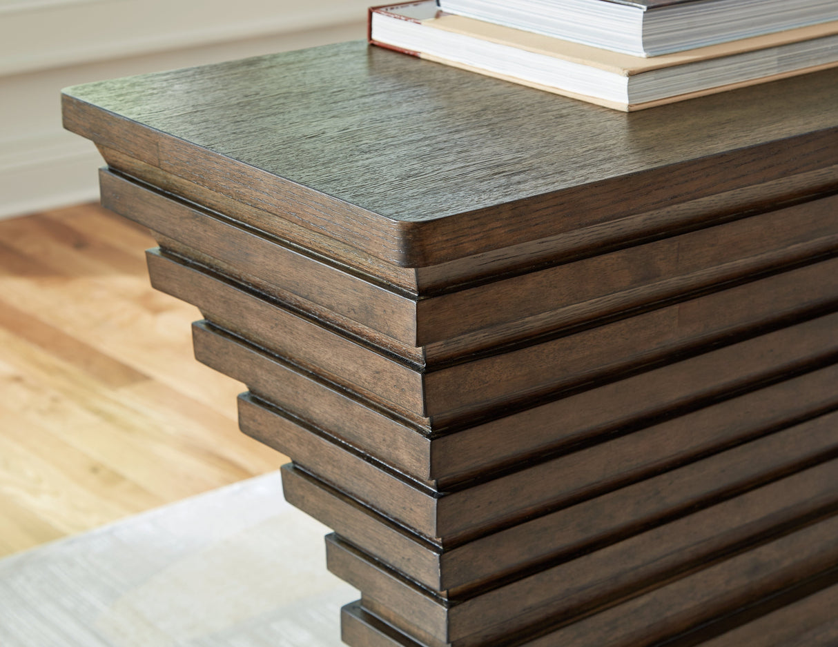 Hannodream Warm Brown Sofa Table by Ashley at Eve Furniture