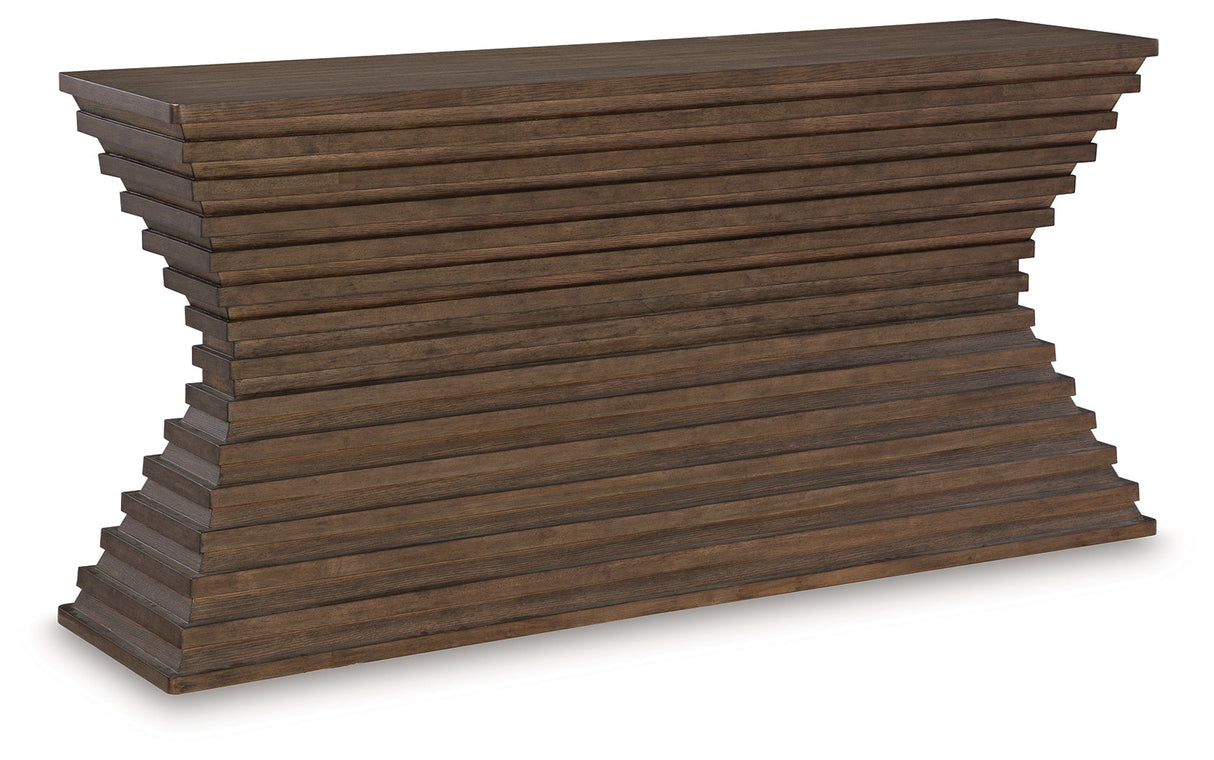 Hannodream Warm Brown Sofa Table by Ashley at Eve Furniture