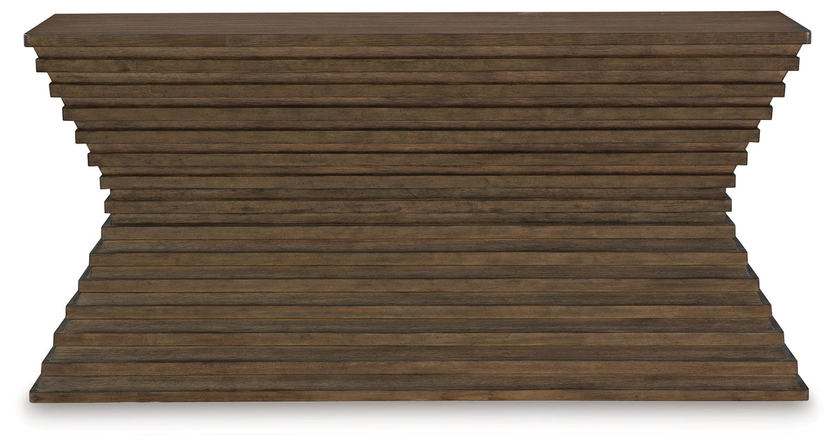 Hannodream Warm Brown Sofa Table by Ashley at Eve Furniture