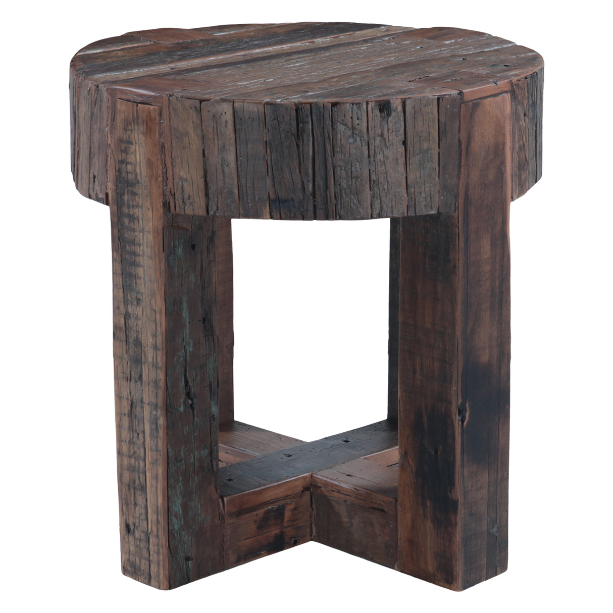 Harbor 24" Side Table with Cross Base in Reclaimed Wood by Home Trends & Design at Eve Furniture