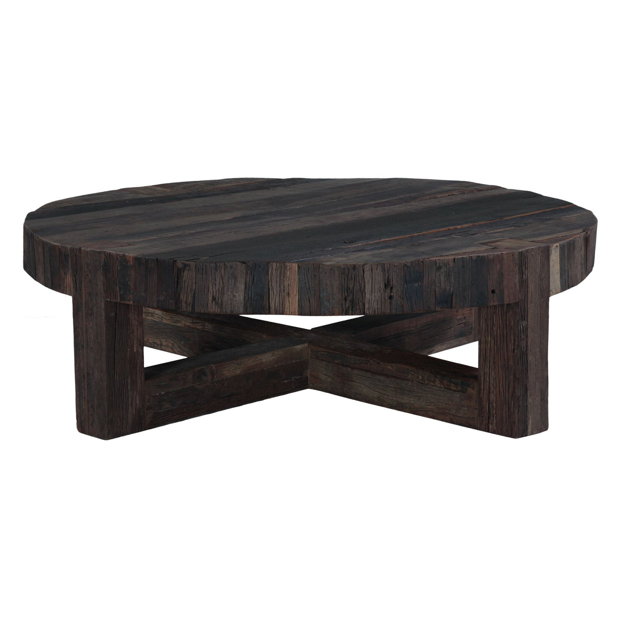 Harbor 58" Coffee Table with Cross Base in Reclaimed Hardwood by Home Trends & Design at Eve Furniture