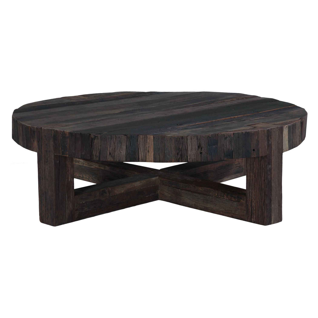 Harbor 58" Coffee Table with Cross Base in Reclaimed Hardwood by Home Trends & Design at Eve Furniture