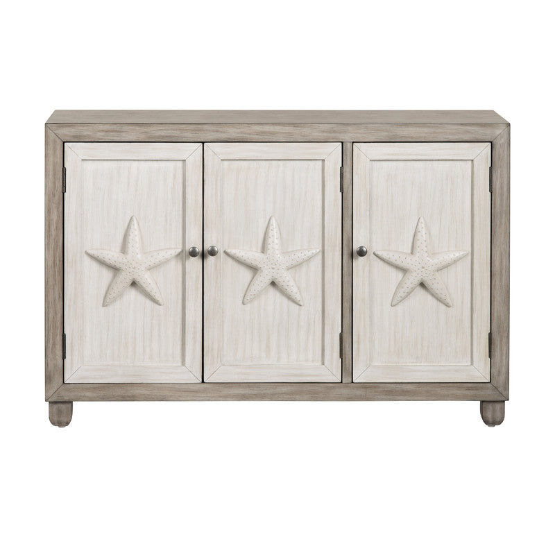 Harbor Brown/White Three-Door Sideboard by Crestview at Eve Furniture
