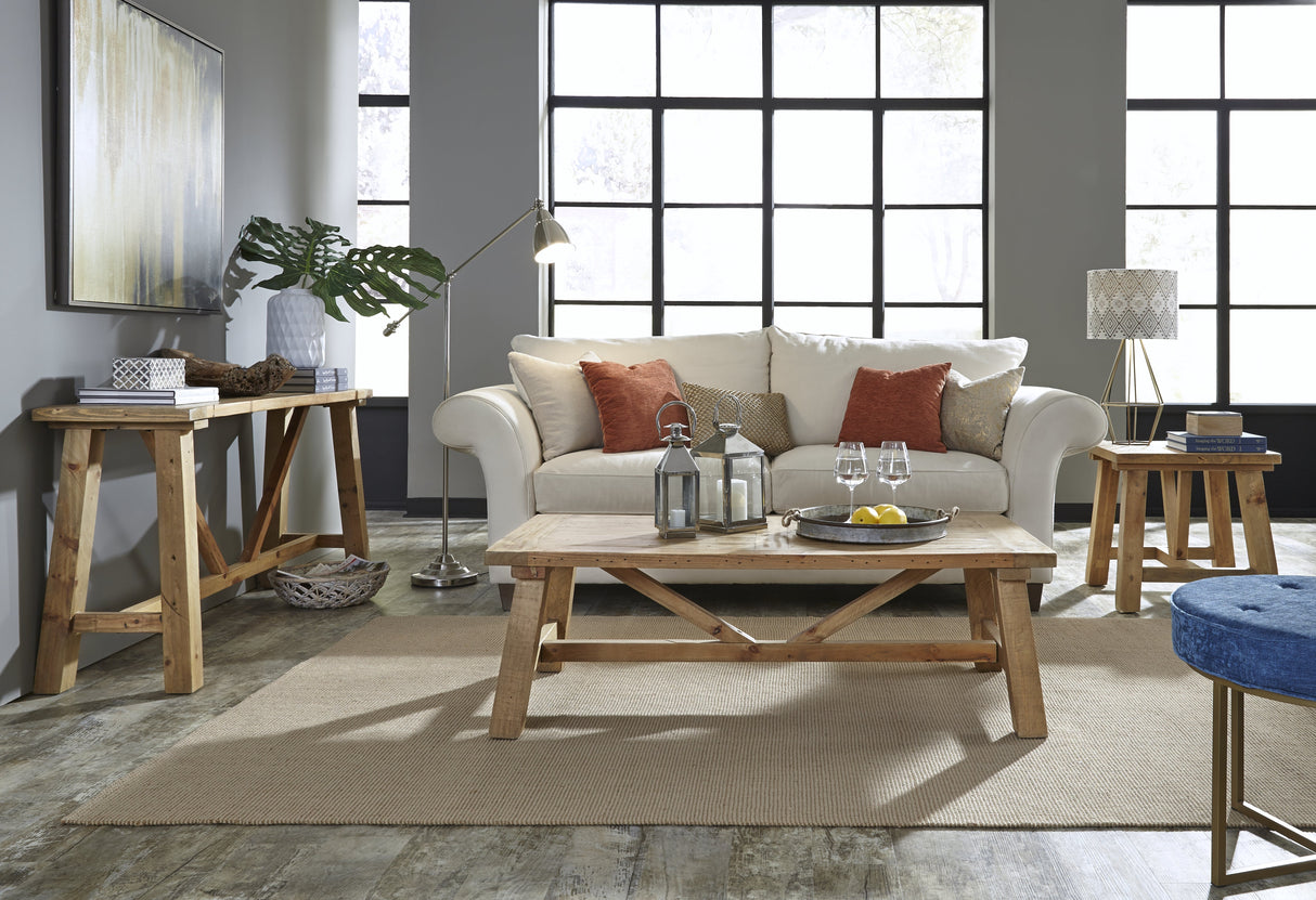 Harby Reclaimed Wood Square Side Table in Rustic Tawny by Modus Furniture at Eve Furniture