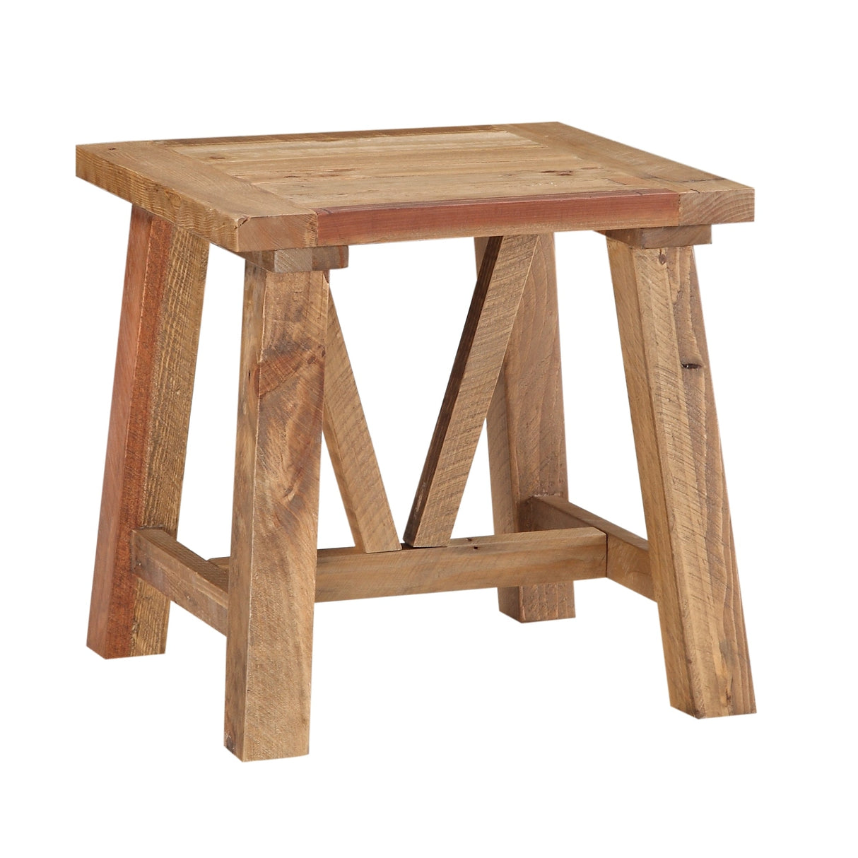 Harby Reclaimed Wood Square Side Table in Rustic Tawny by Modus Furniture at Eve Furniture