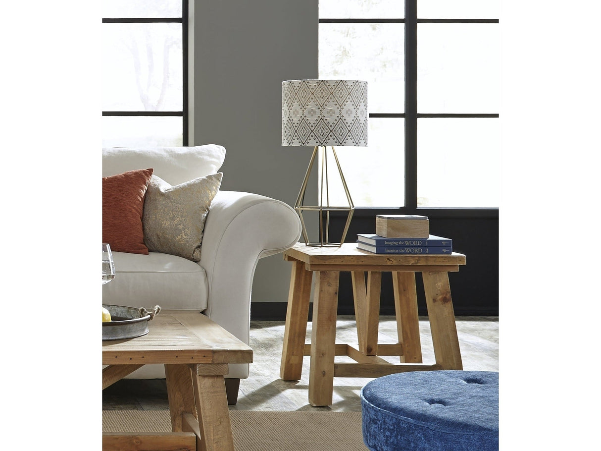 Harby Reclaimed Wood Square Side Table in Rustic Tawny by Modus Furniture at Eve Furniture