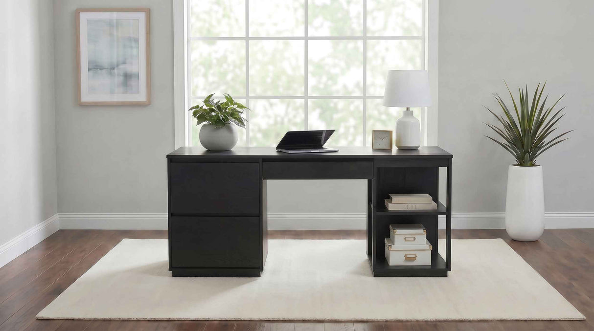 Harkes Coffee Bean 75-inch 3-drawer Computer Desk with Adjustable Shelf by Coaster at Eve Furniture