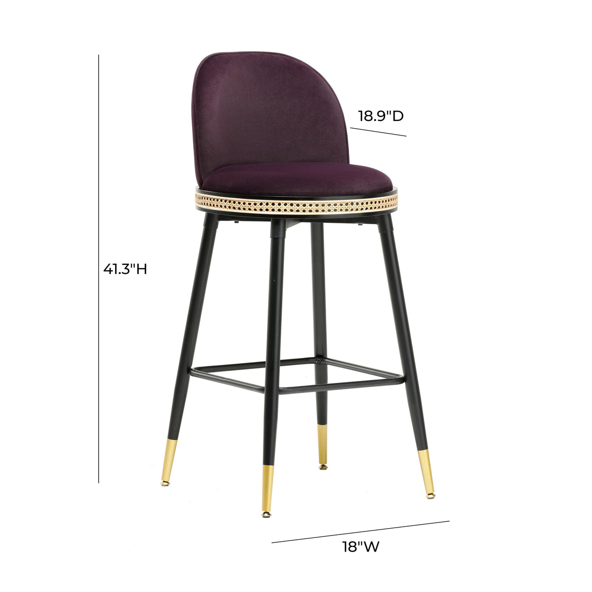 Harley Velvet Stool by TOV Furniture at Eve Furniture