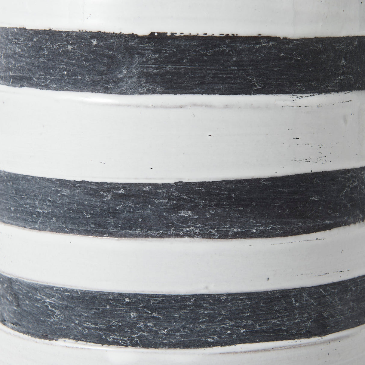 Harmon II Large White w/ Charcoal Stripes Ceramic Jug by Mercana at Eve Furniture