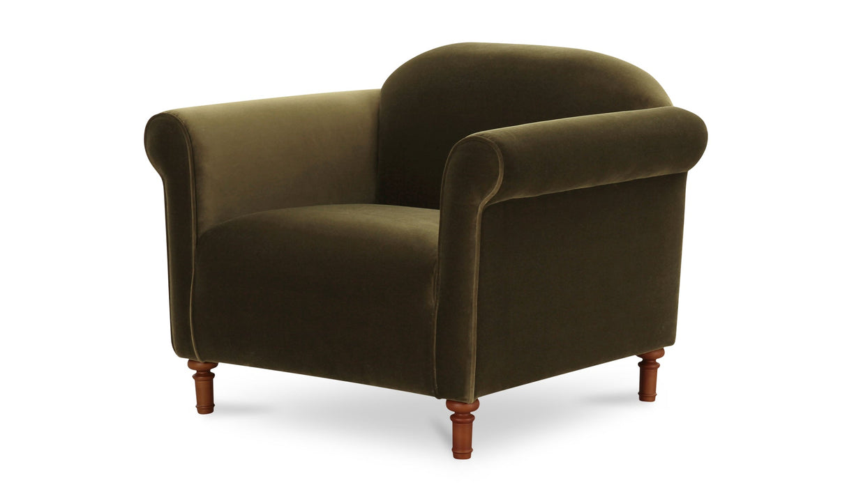 Harmony Accent Chair Dark Green Faux Mohair by Moe's Home at Eve Furniture