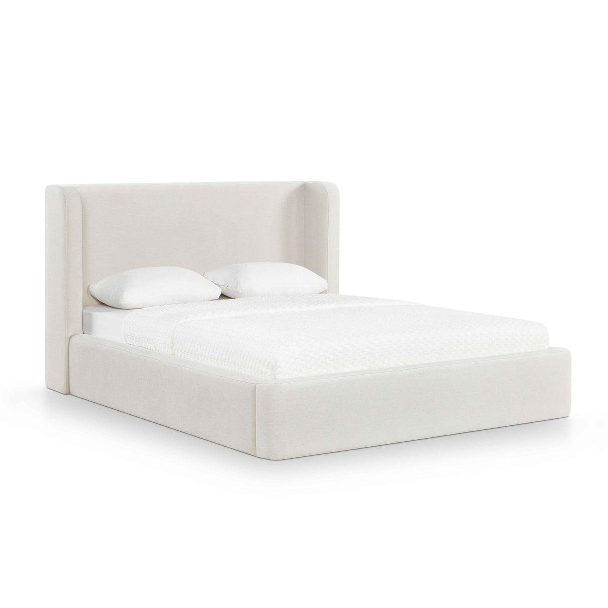 Harmony Cream Performance Chenille Queen Bed by TOV Furniture at Eve Furniture