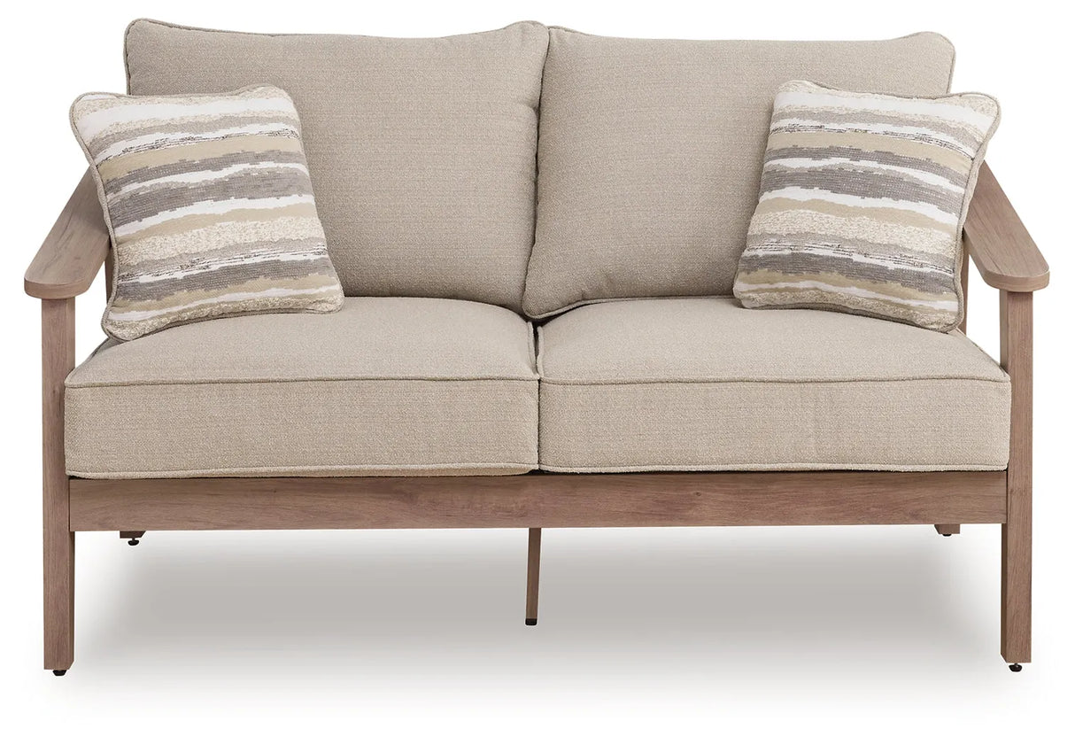 Harmony Headlands Natural/Gray Loveseat w/Cushion by Ashley at Eve Furniture