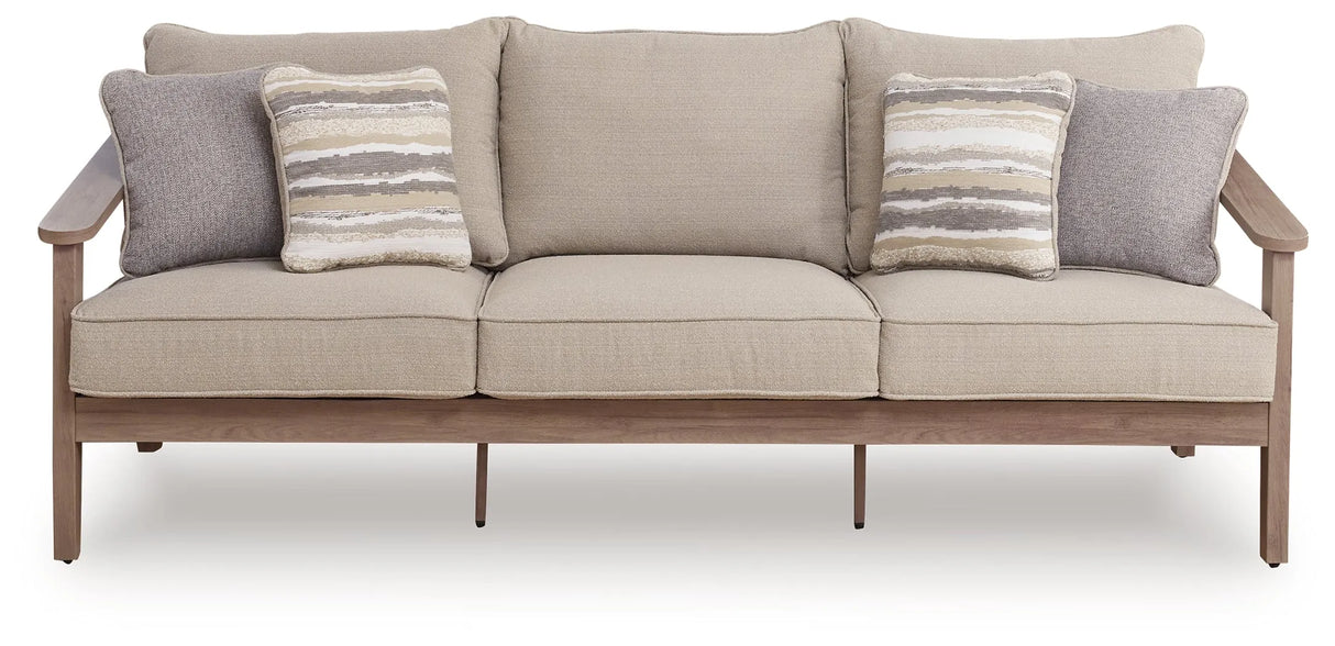 Harmony Headlands Natural/Gray Outdoor Sofa and Loveseat by Ashley at Eve Furniture