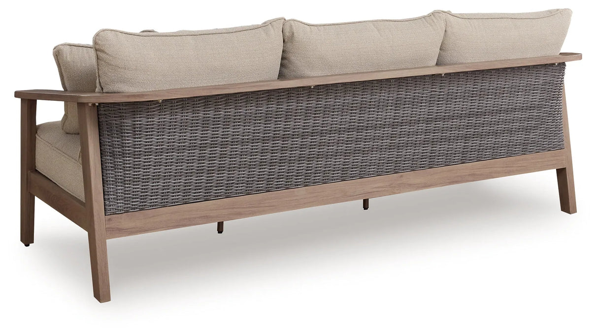 Harmony Headlands Natural/Gray Outdoor Sofa and Loveseat by Ashley at Eve Furniture