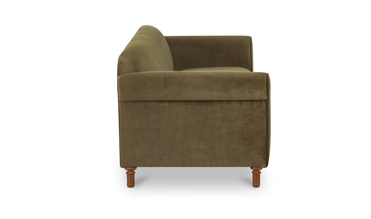 Harmony Sofa Dark Green Faux Mohair by Moe's Home at Eve Furniture