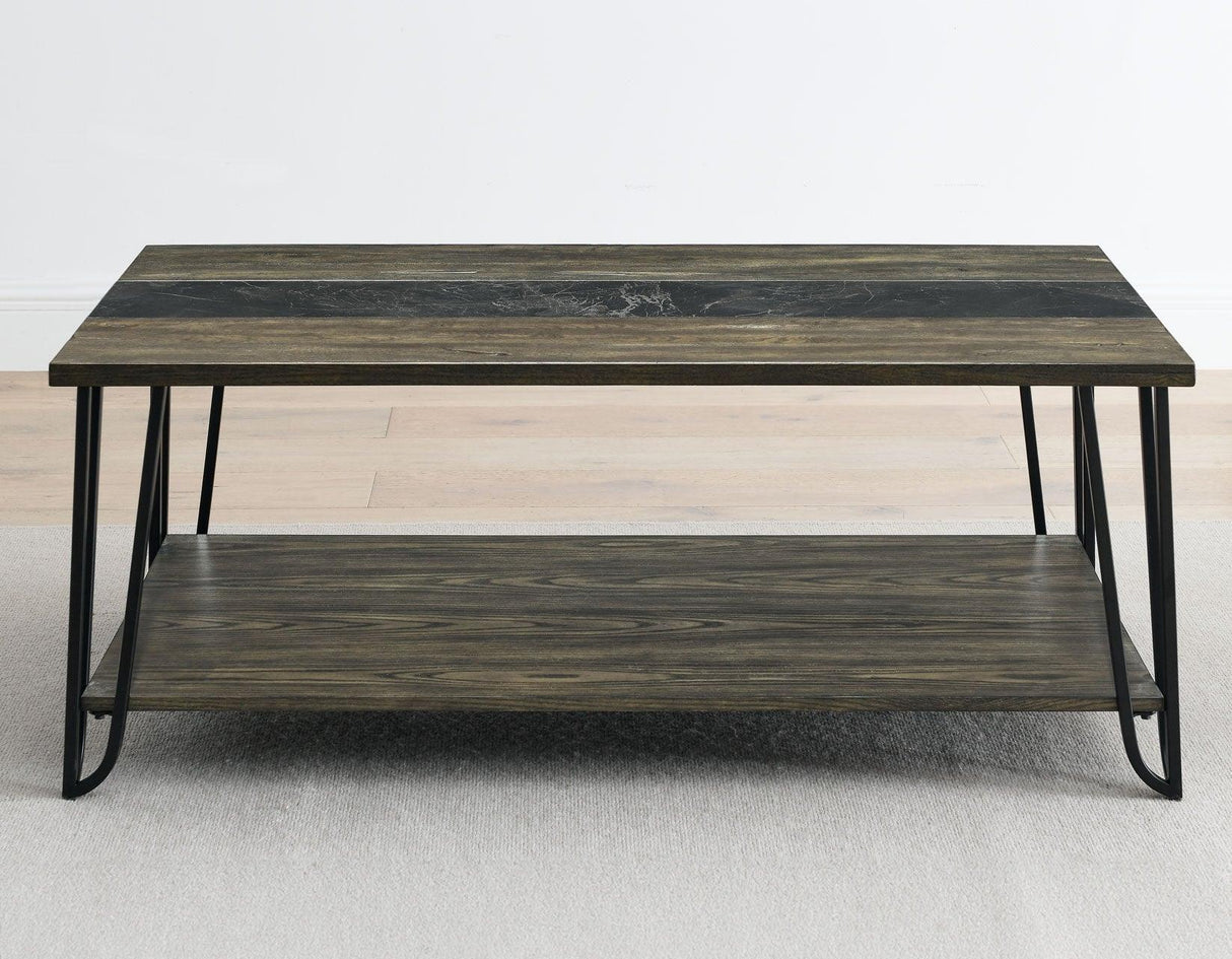 Harper Cocktail Table with SIntered Stone Inlay by Steve Silver at Eve Furniture