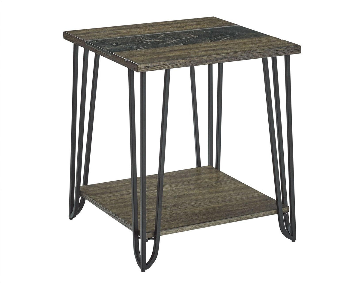 Harper End Table with SIntered Stone Inlay by Steve Silver at Eve Furniture