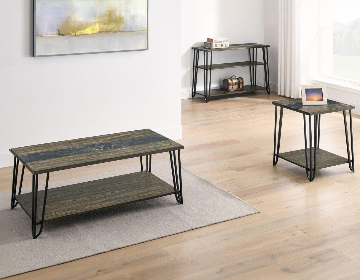 Harper End Table with SIntered Stone Inlay by Steve Silver at Eve Furniture