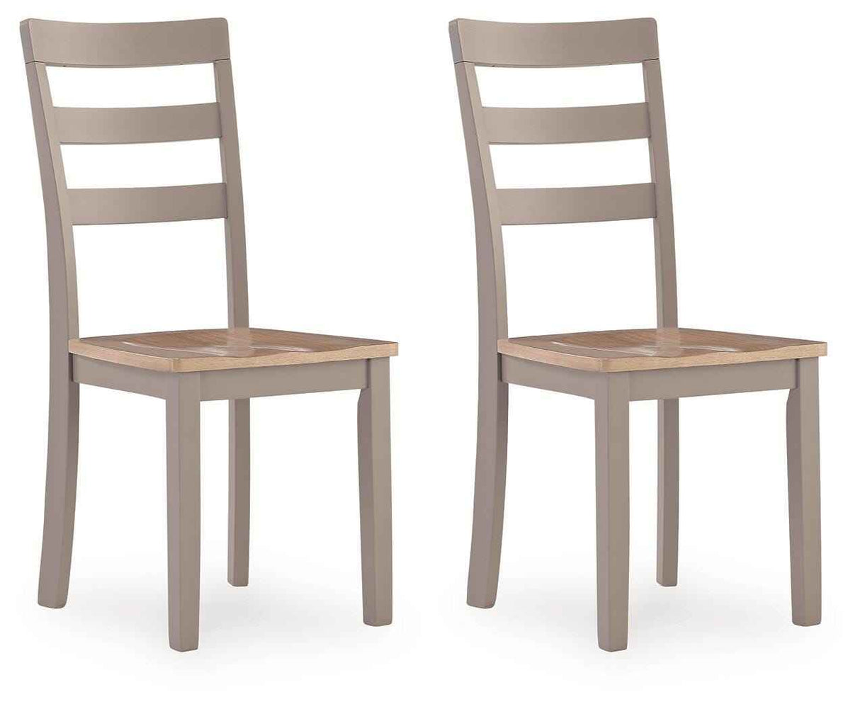 Harperfeld Natural/Gray Dining Chair, Set of 2