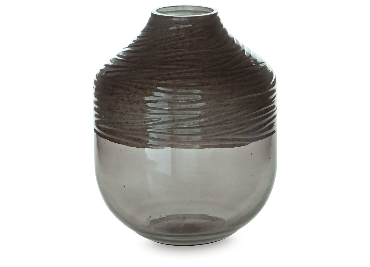 Harpwick Metallic Gray Vase by Ashley at Eve Furniture