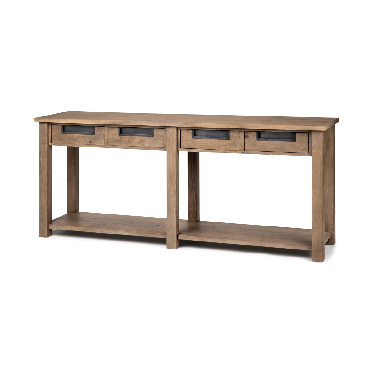 Harrelson III Brown Wood 4 Drawer Console Table by Mercana at Eve Furniture