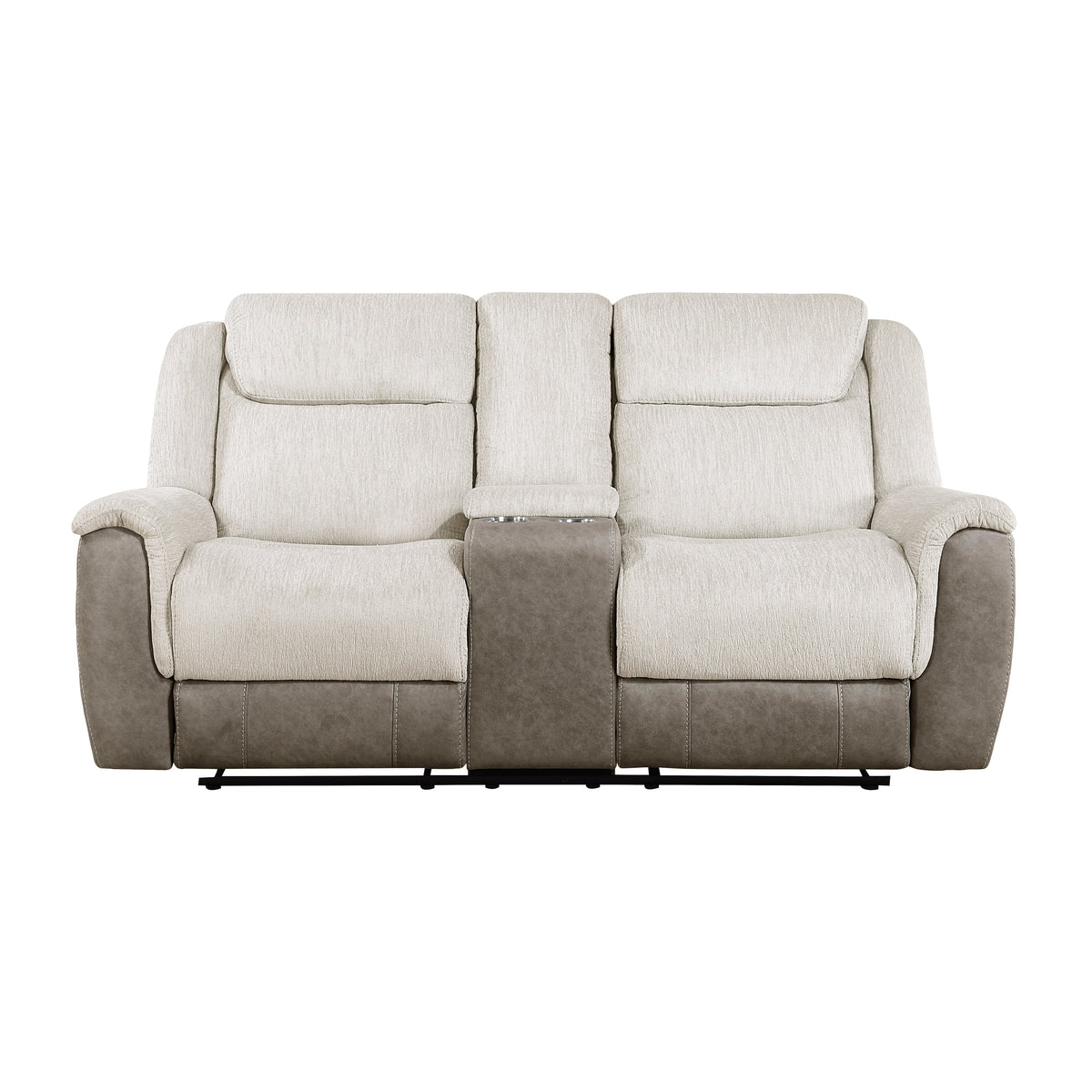Harriette Beige/Brown 2-Piece Double Reclining Set by Homelegance at Eve Furniture