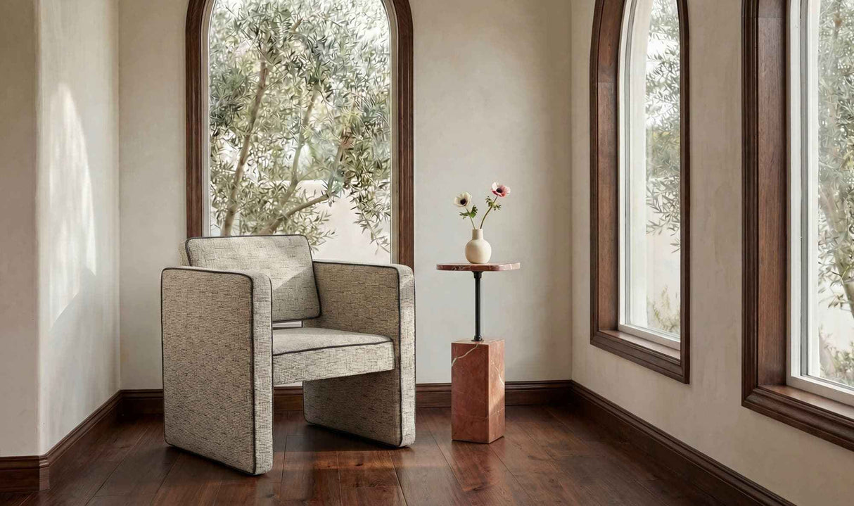 Harris Black/Beige Weave Accent Chair
