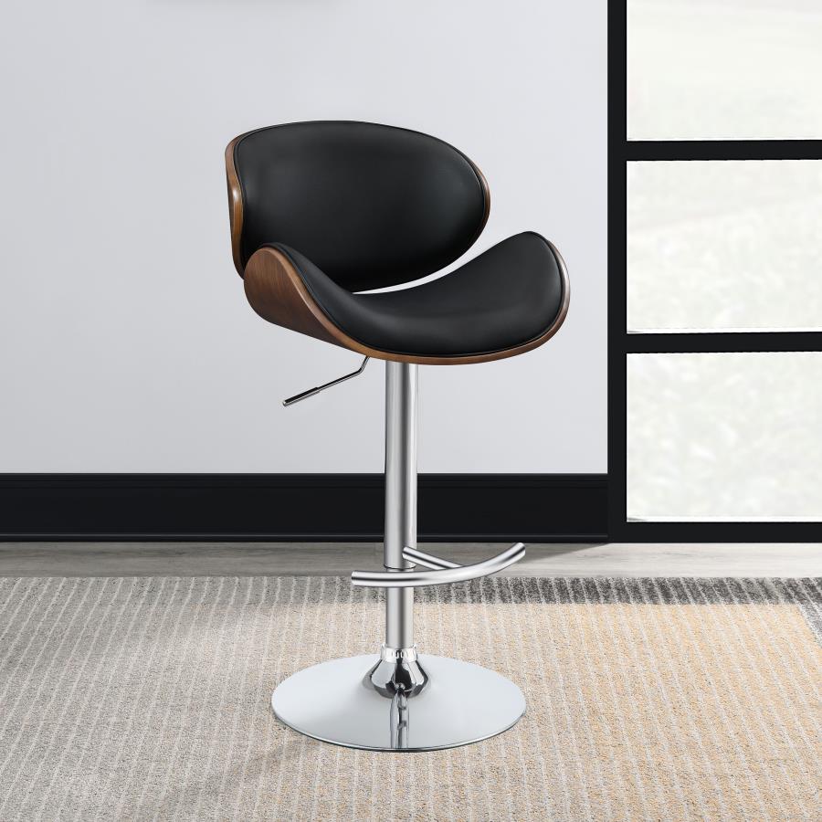 Harris Black/Chrome Adjustable Bar Stool by Coaster at Eve Furniture