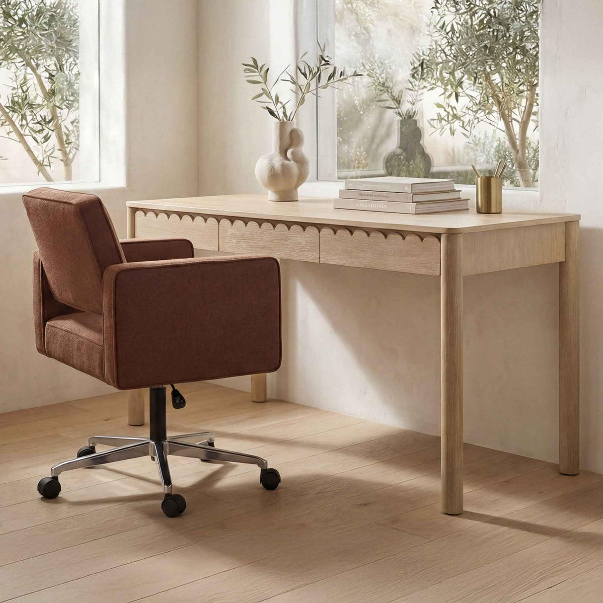 Harris Burgundy Office Chair by Moe's Home at Eve Furniture