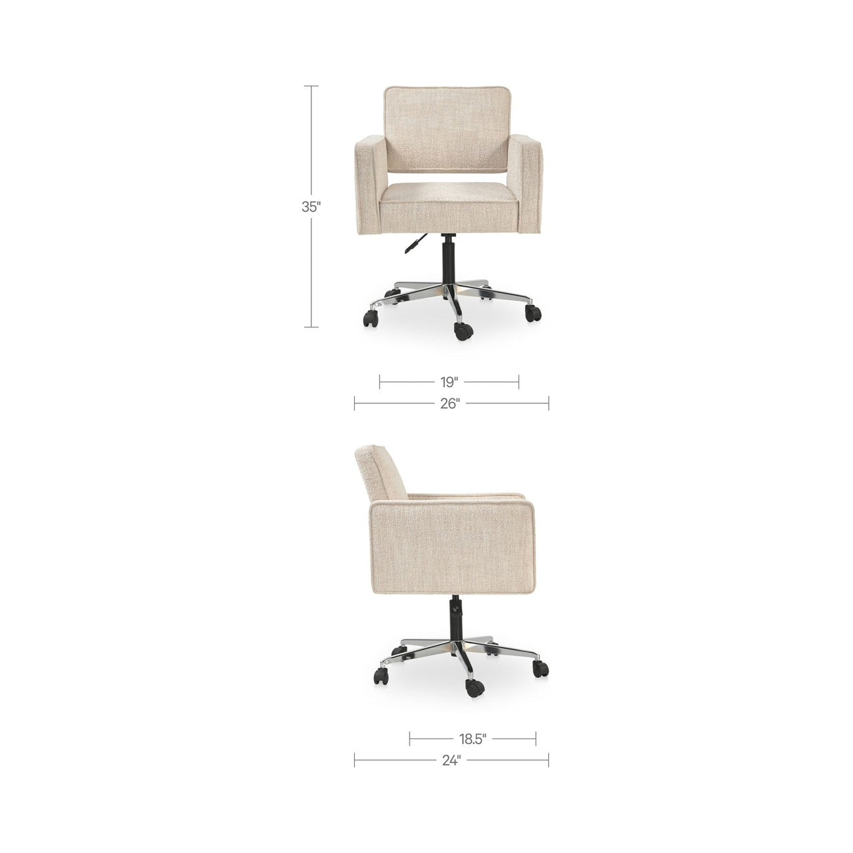 Harris Oat Office Chair by Moe's Home at Eve Furniture