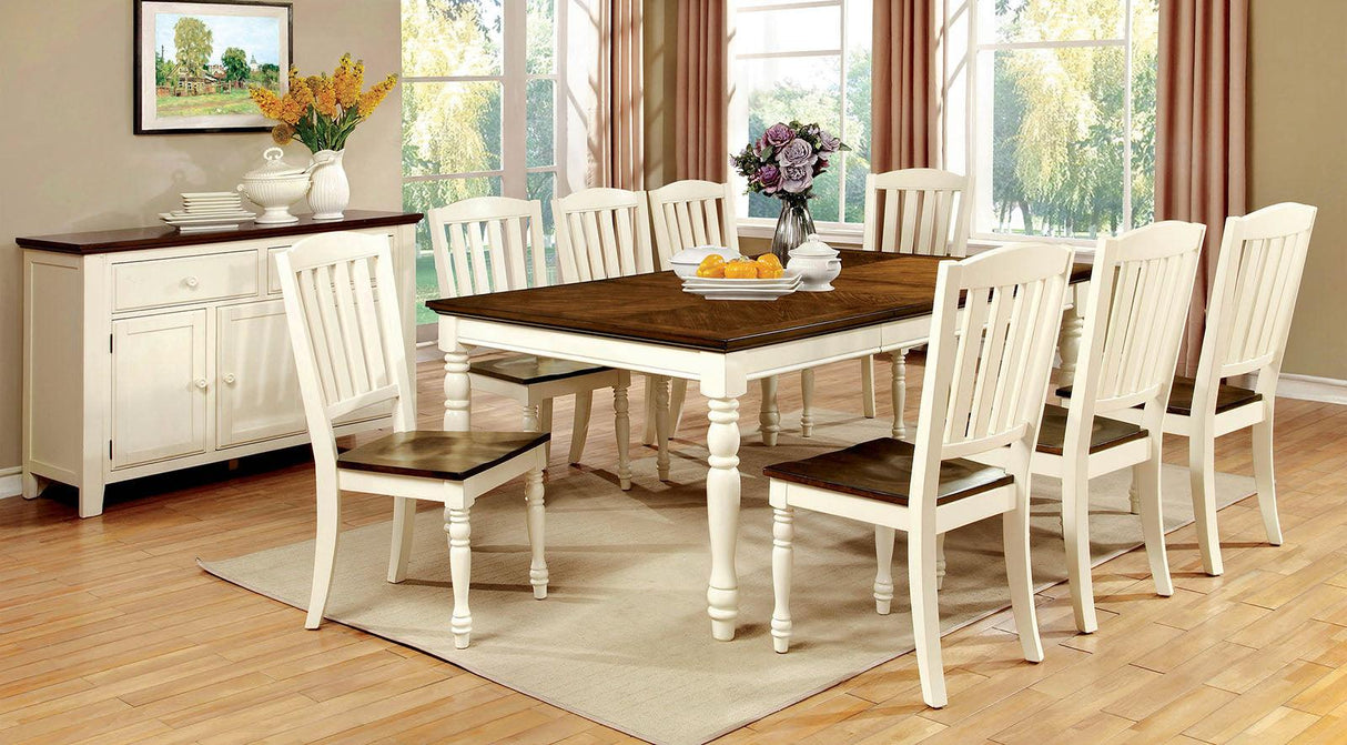 Harrisburg Vintage White/Dark Oak Dining Table by Furniture of America at Eve Furniture